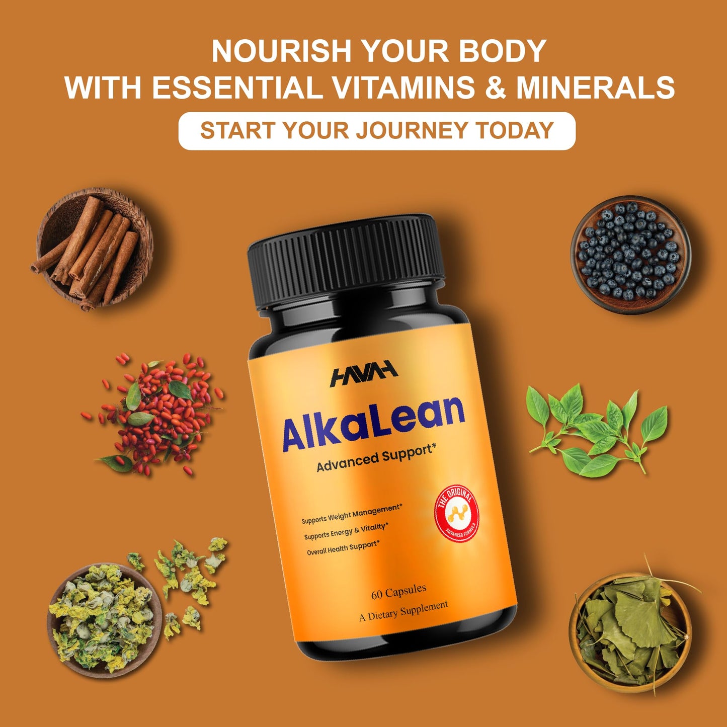 Havah Alkalean Advanced Support, Alkalean + Supplement, 300 Capsules