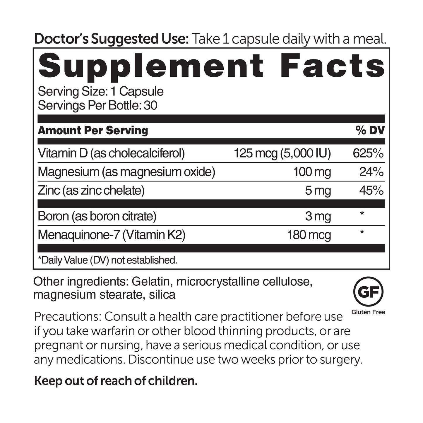 DR.WHITAKER BeyonD3 Vitamin D3 Supplement with Vitamin K2 & Magnesium Capsules, 30 Count