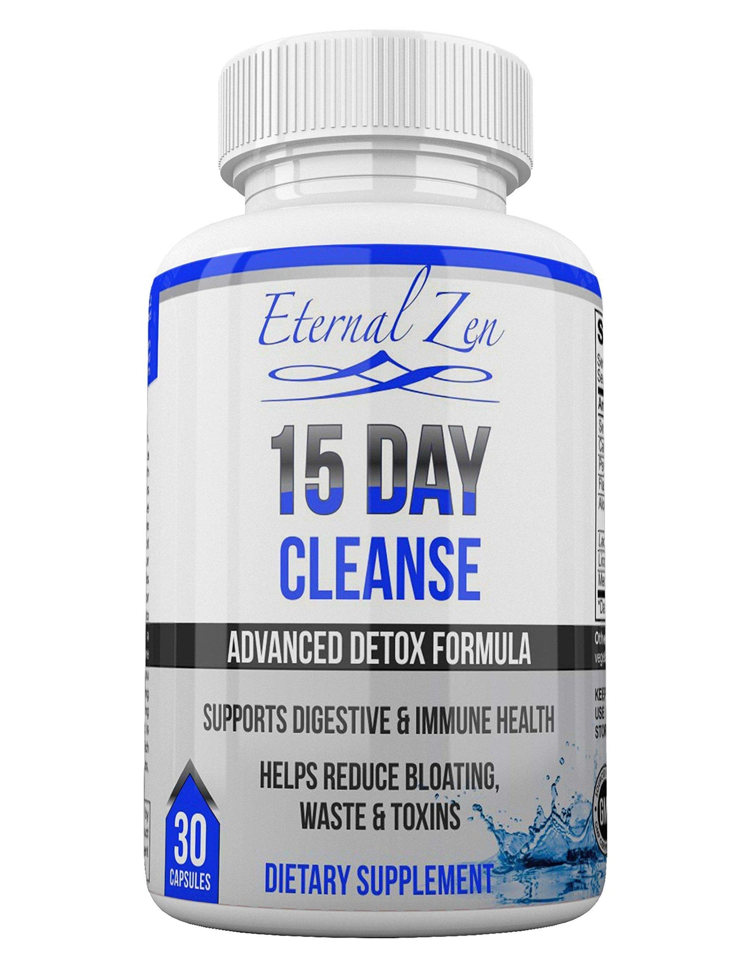 Eternal Zen 15 Day Colon Cleanser Detox with Extra Strength Herbs, Senna is a Fast Acting Natural Laxative for Constipation Relief - Whole Body Cleanse Capsules, 30 Count