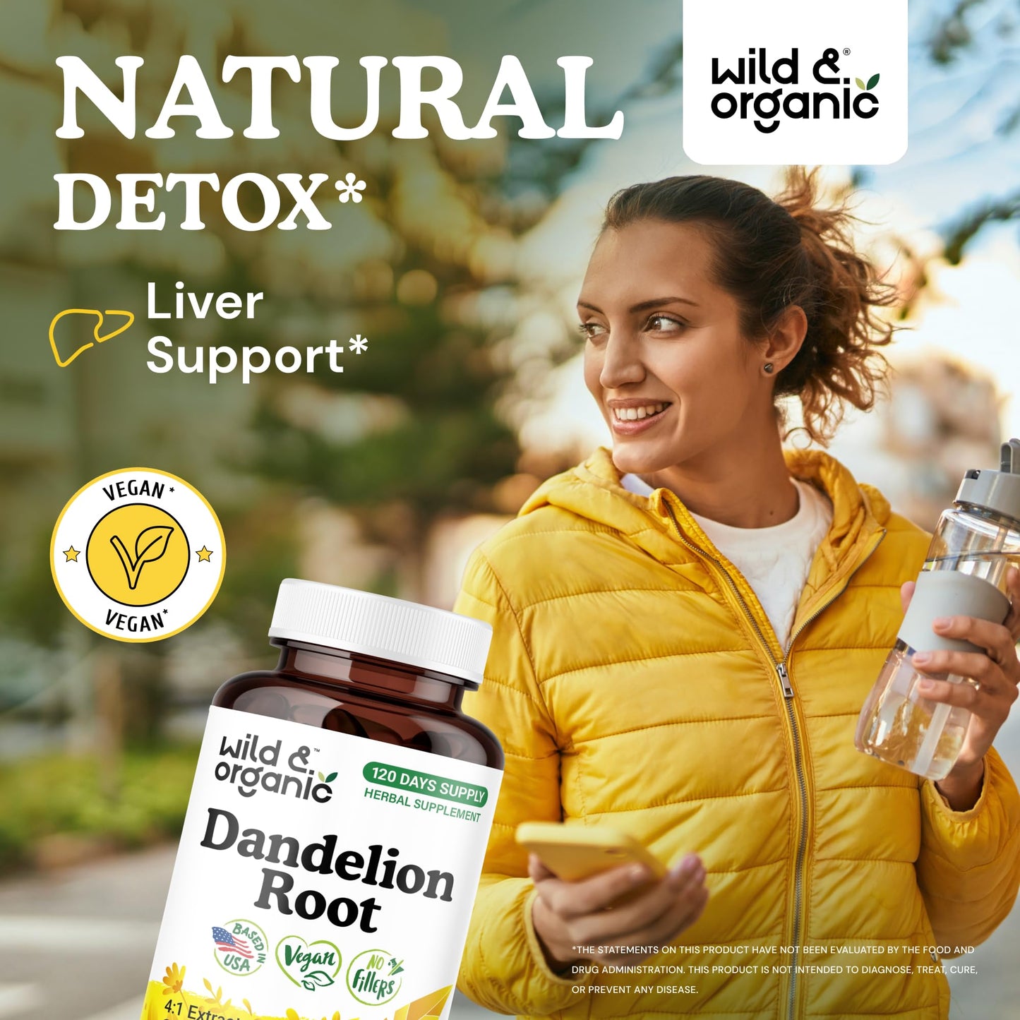 Wild & Organic Dandelion Root Capsules 120 Count