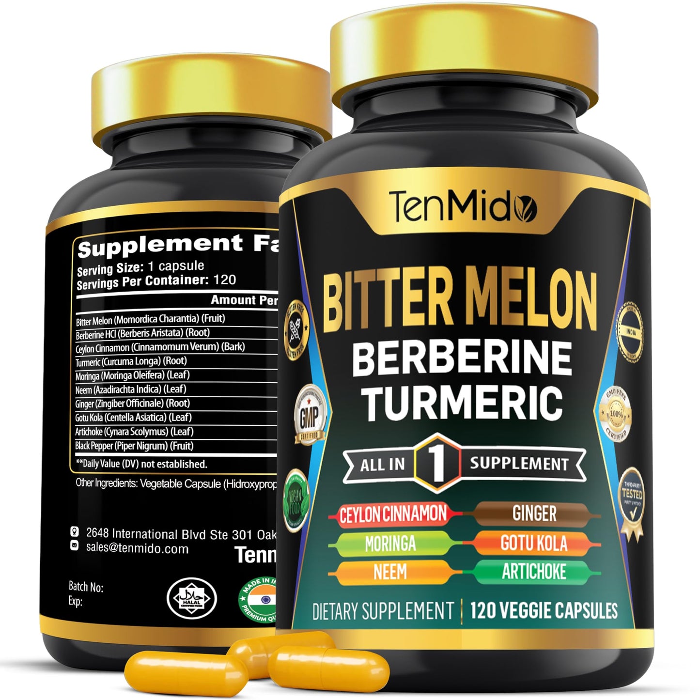 Tenmido Bitter Melon Capsules 120 Capsules