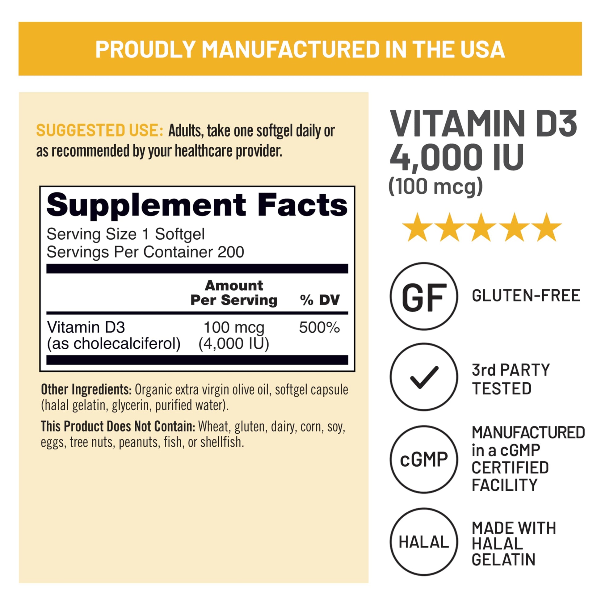 NatureWise Vitamin D3 4000iu Softgel 200 Count