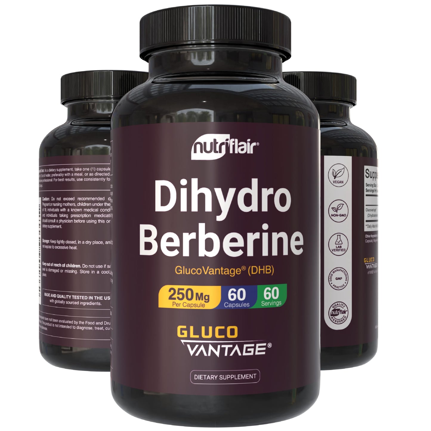 NutriFlair DihydroBerberine 250 mg (GlucoVantage®) Capsules, 60 Count