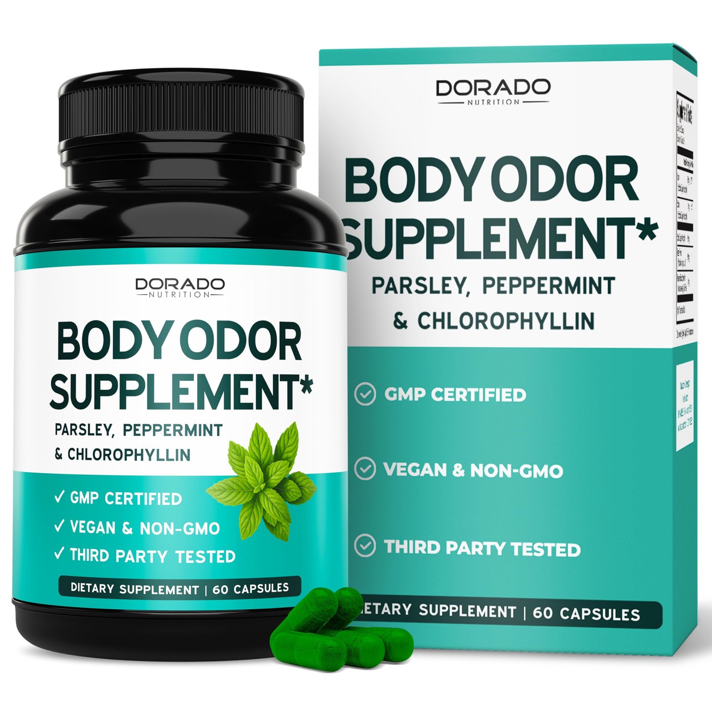 DORADO NUTRITION Body Odor Supplement Chlorophyll Capsules, 60 Count