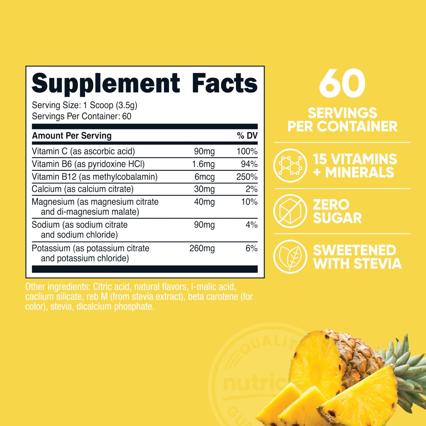 Nutricost Electrolytes Complex Powder (Pineapple Ice) 7.1 Ounce