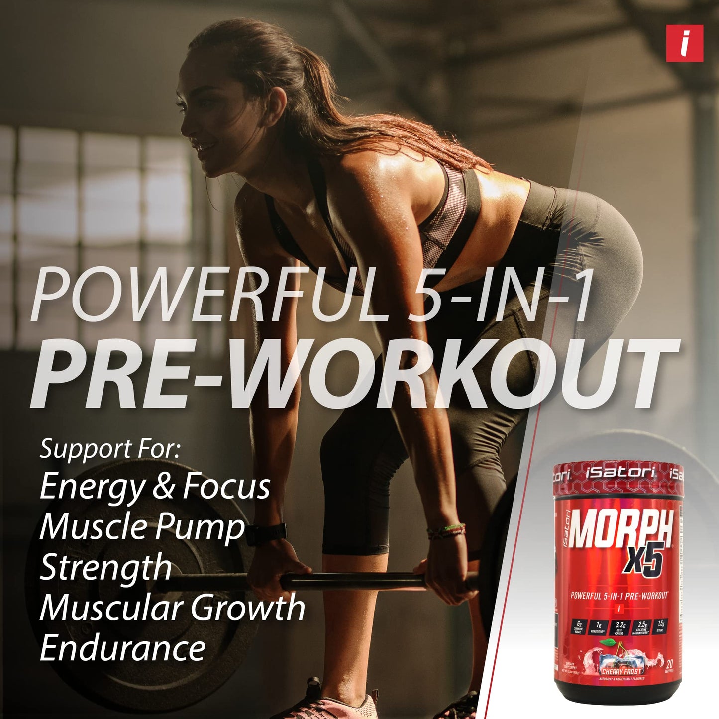 iSatori Morph X5 Powerful 5-in-1 Pre Workout Powder 19.7 Servings