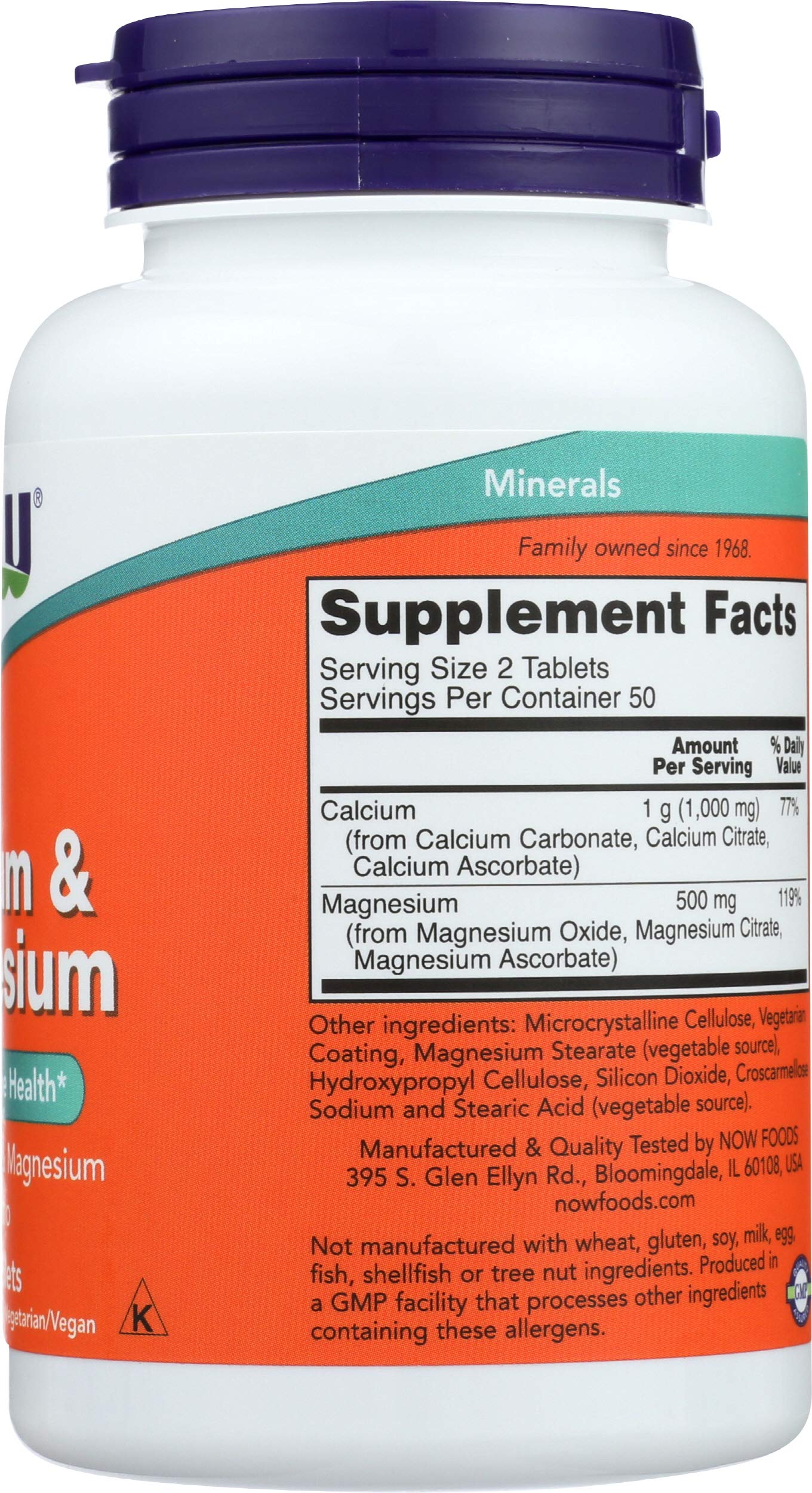 NOW Foods Cal Mag 500/250mg Capsule, 100 Capsules