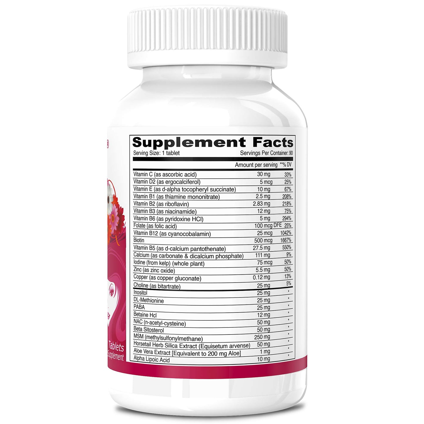 DEVA Vegan Hair, Nails & Skin Biotin Tablet, 90 Tablets
