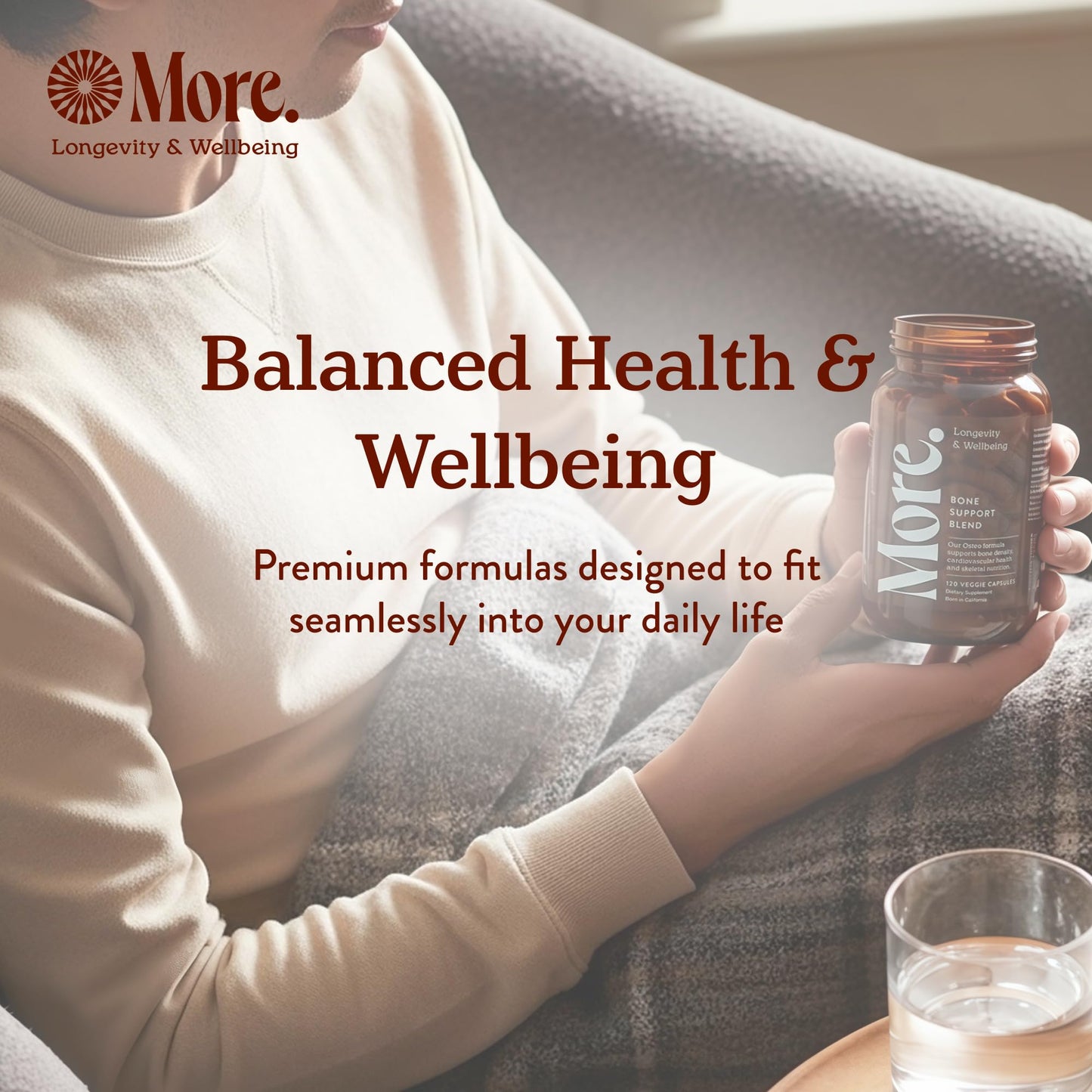 More. Longevity & Wellbeing Premium Calcium Supplement 120 Capsules