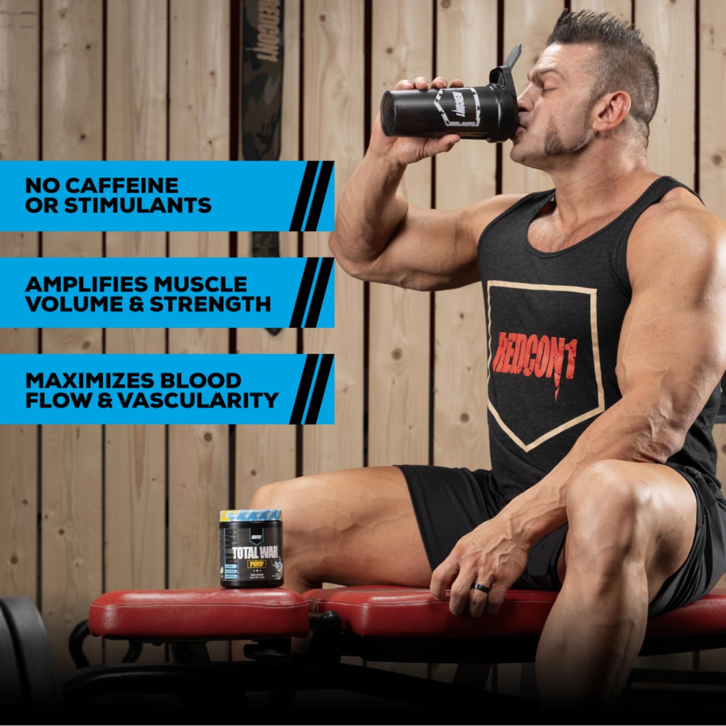 REDCON1 Total War Pump Non Stim & Caffeine Free Pre-Workout Powder - Plum Fusion, 10.79 oz