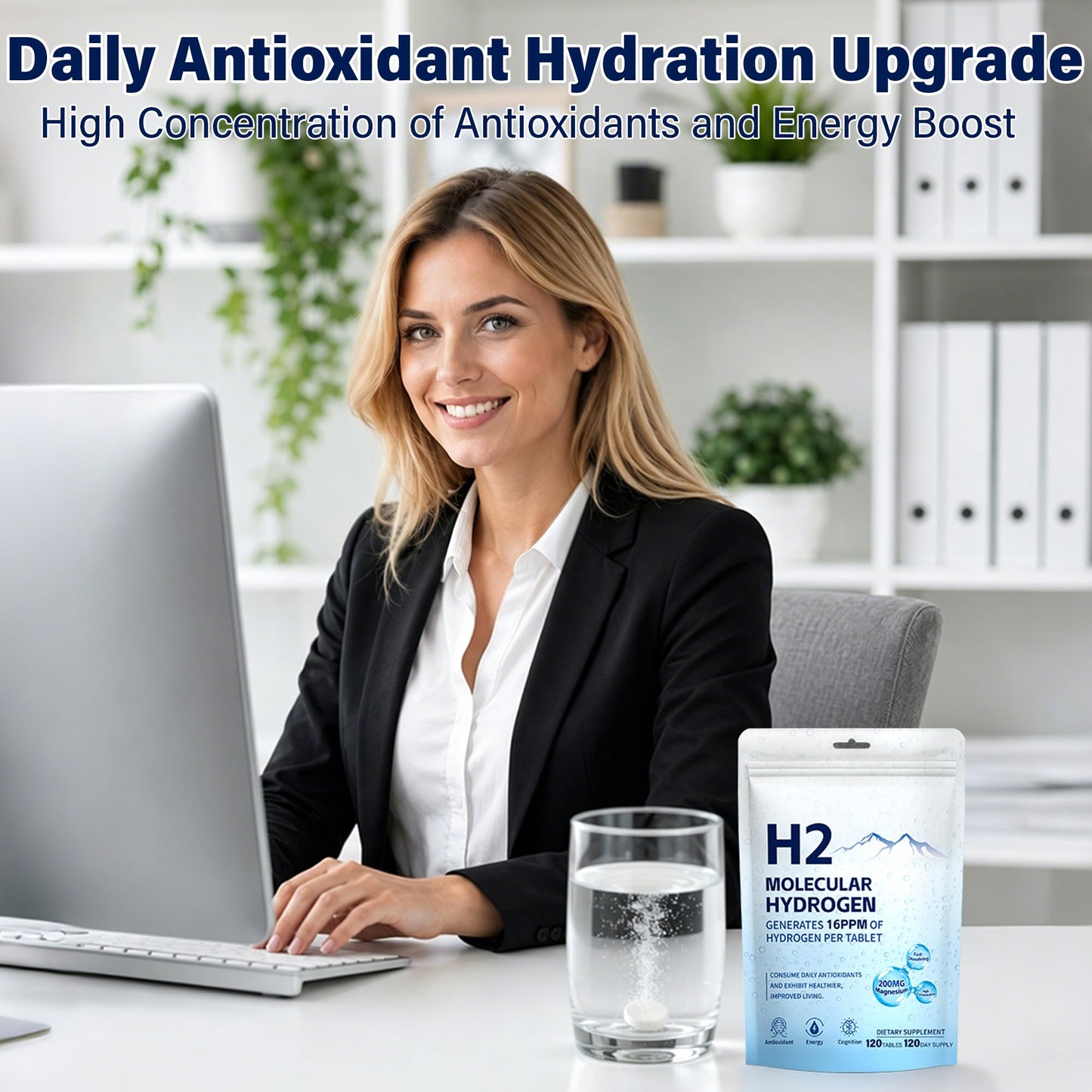 Hekeauo Hydrogen Water Tablets, 16PPM, 120 Tablets