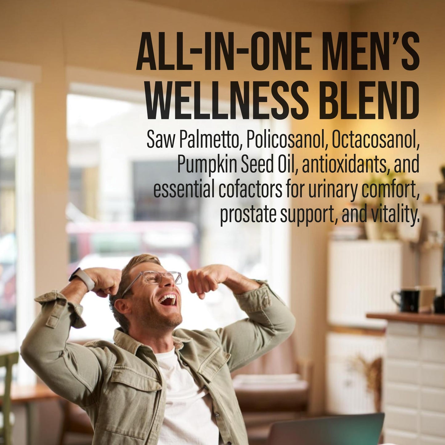 NANOWELL Saw Palmetto MAX Supplement with Vitamin D3, Zinc, and Selenium Softgels, 60 Count