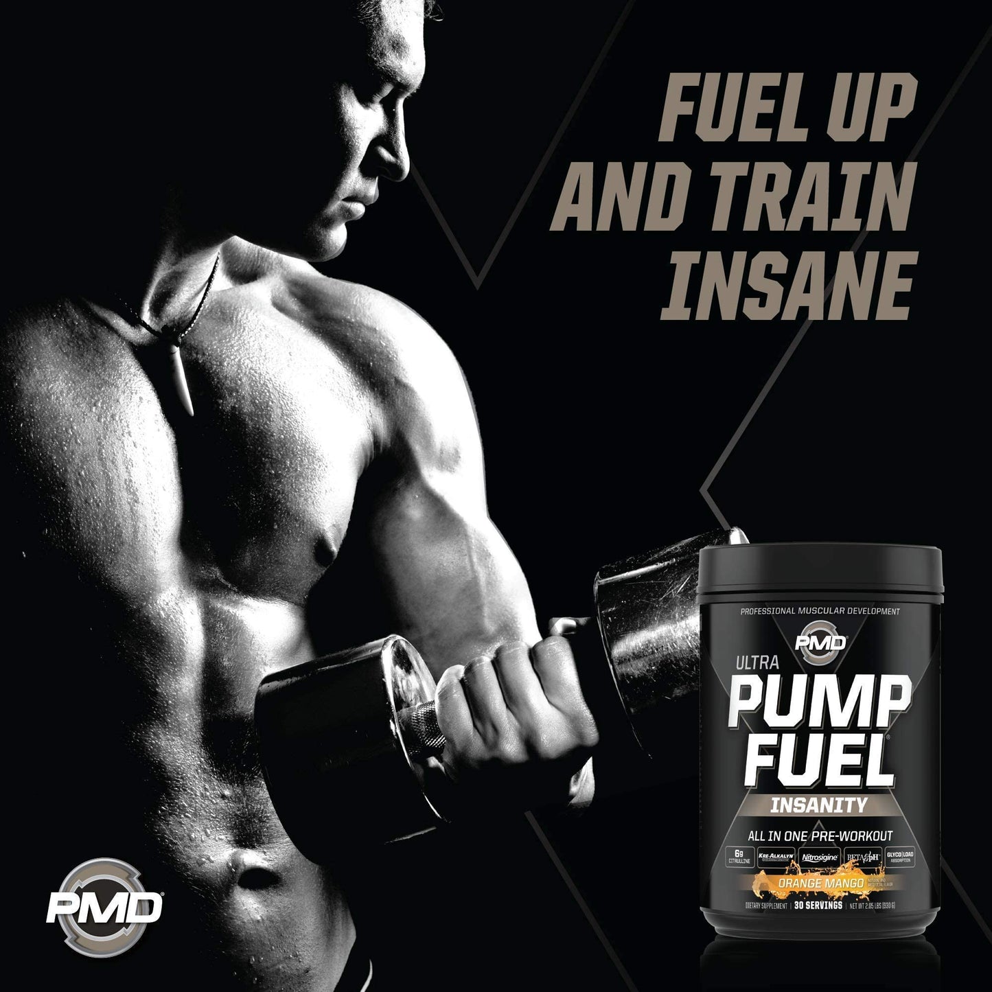 PMD Sports Ultra Pump Fuel Insanity Pre Workout Tropical Orange Mango Powder