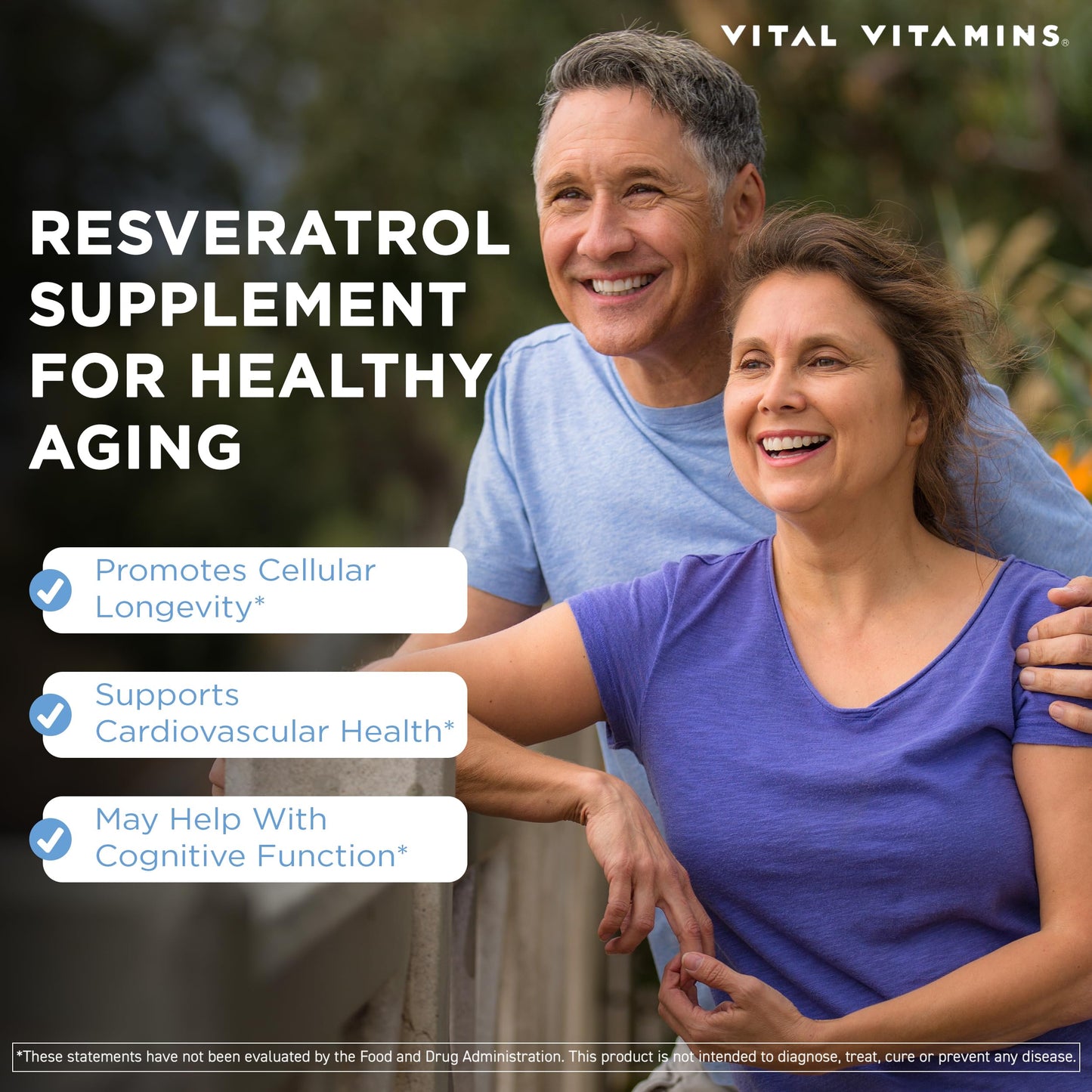 Vital Vitamins Resveratrol + NAD+ Supplement 90 Capsules
