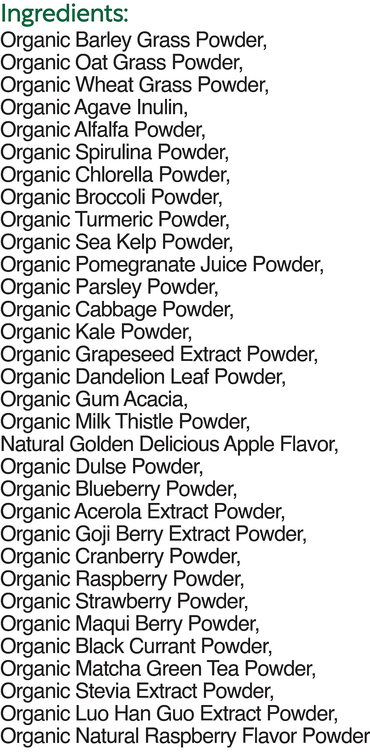 BIOACTIVE NUTRIENTS Berry Good Greens Powder 6.35 Ounce