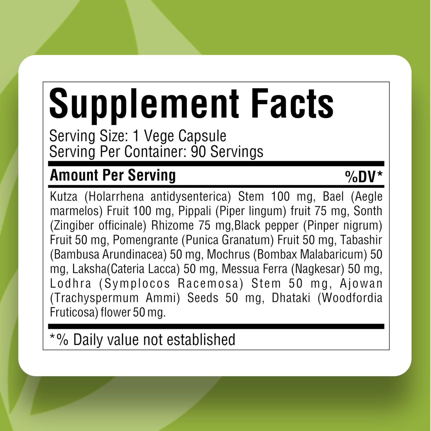 Herbsforever Stomach D-Supports Digestive & Gut Health Veg Capsules, 90 Count