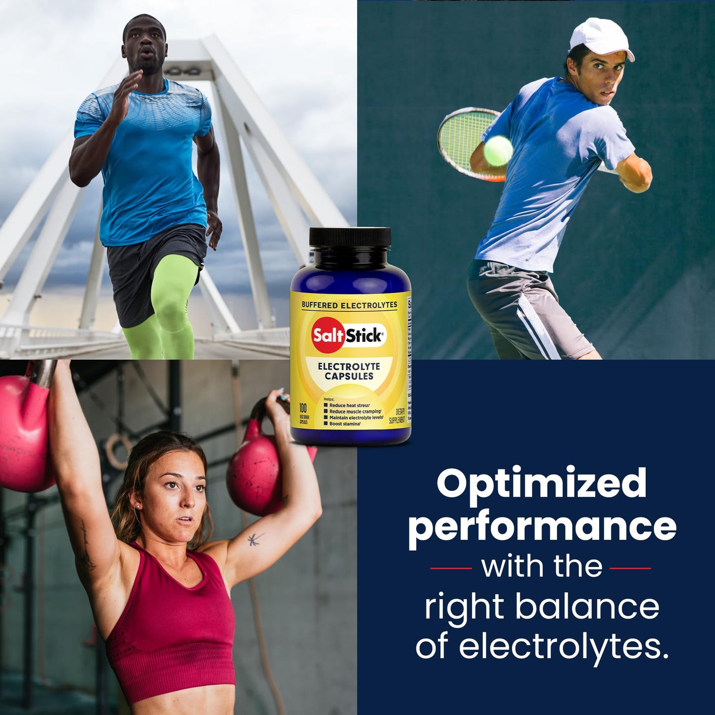 SaltStick Electrolyte with Vitamin D Capsules, 100 Count