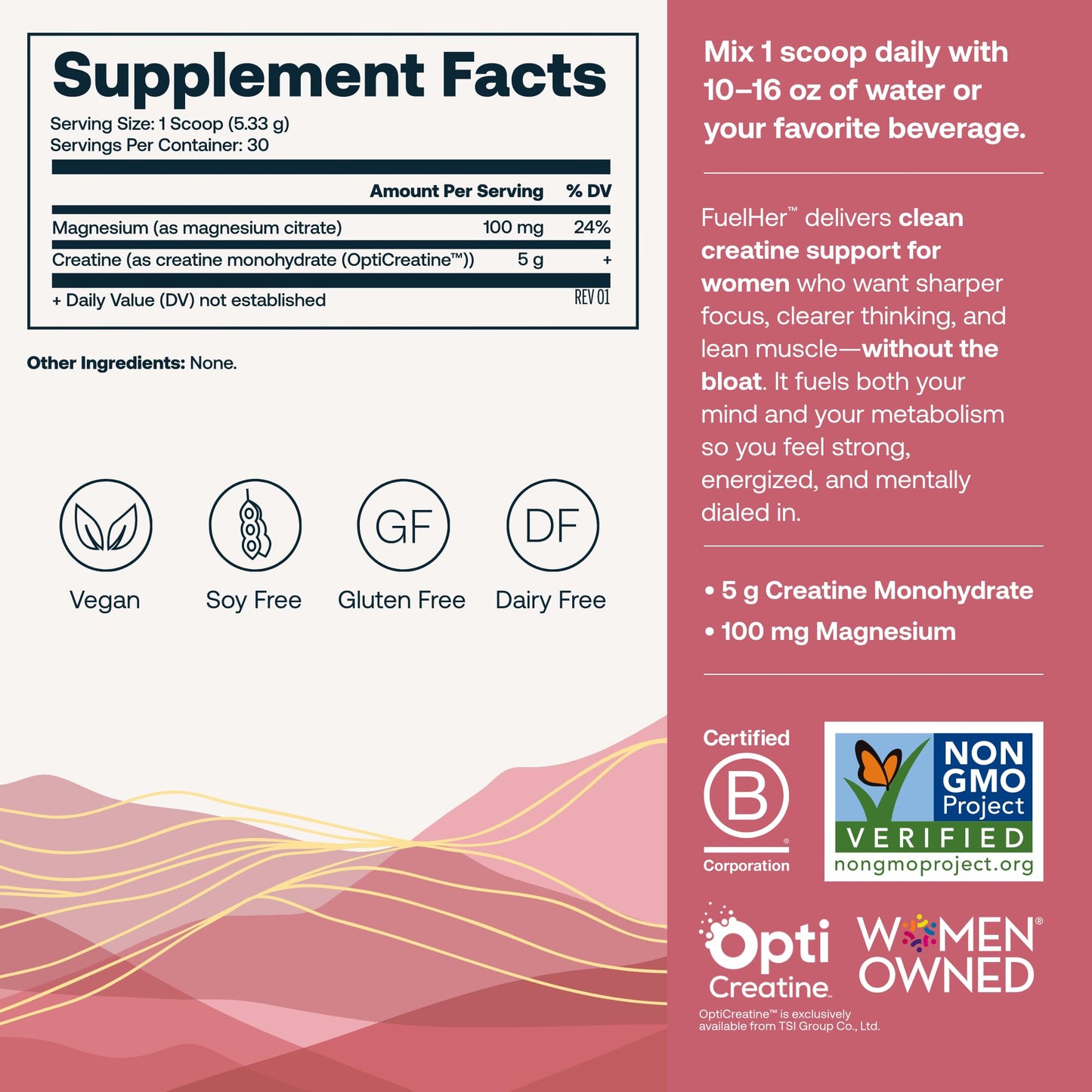 True Grace FuelHer RapidMix Creatine Monohydrate Tablet 30 Count