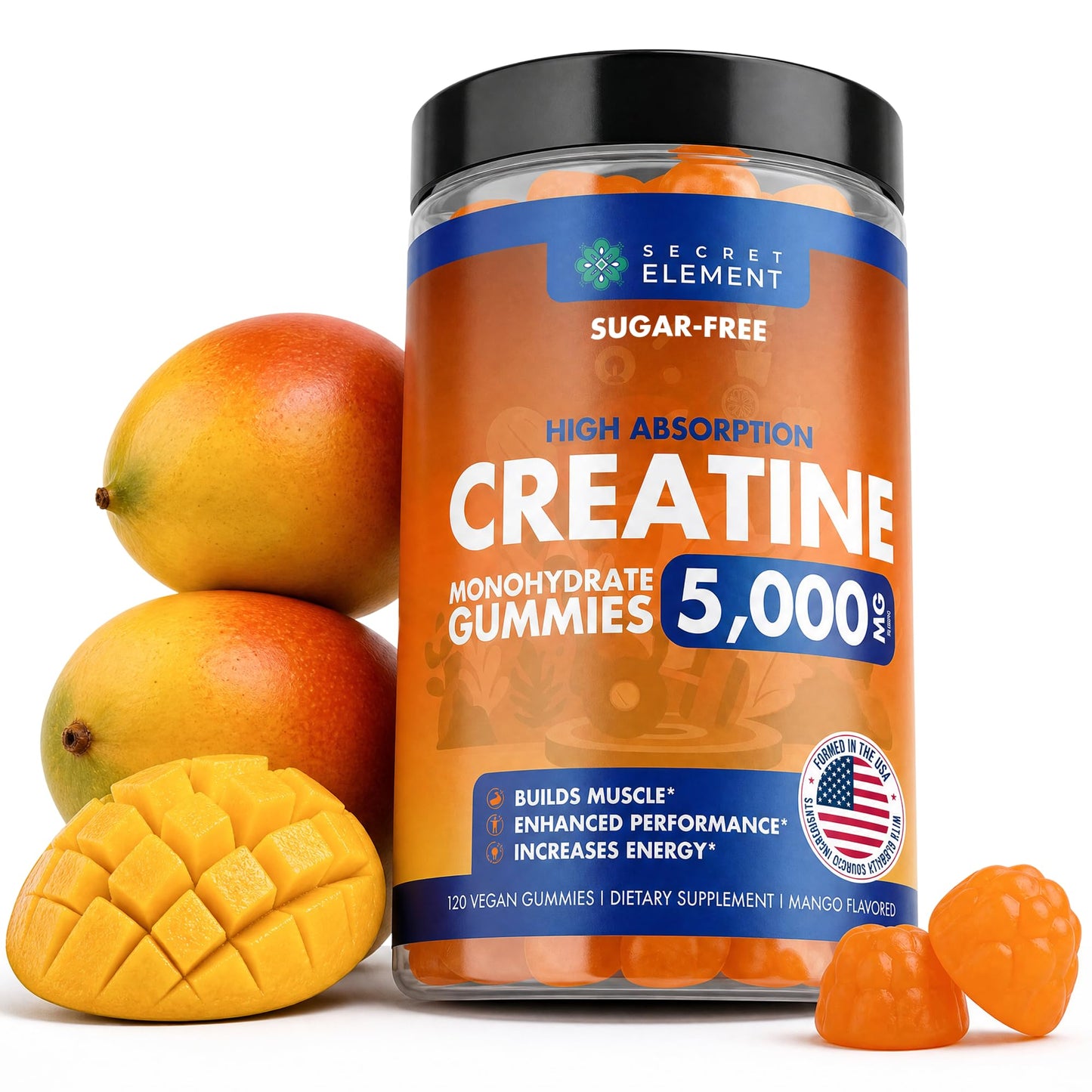 Secret Element Creatine Monohydrate Gummies, 120 Gummies