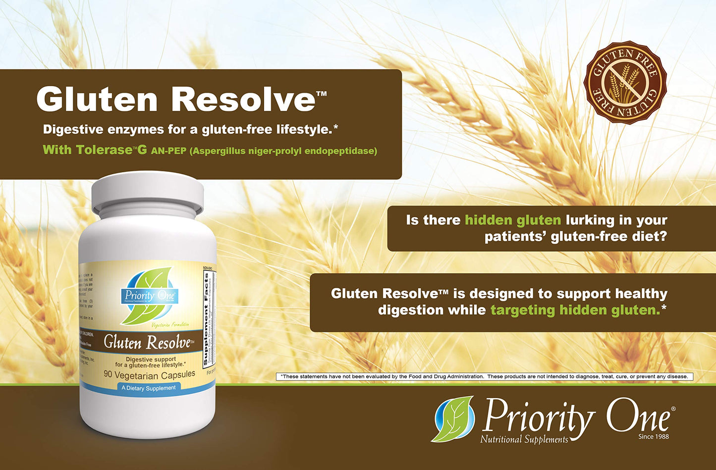 Priority One Gluten Resolve 90 Capsules
