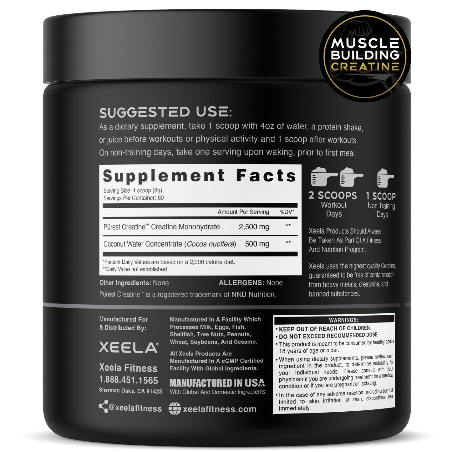 XEELA Creatine for Lean Muscle Gain Powder 8.82 Ounce