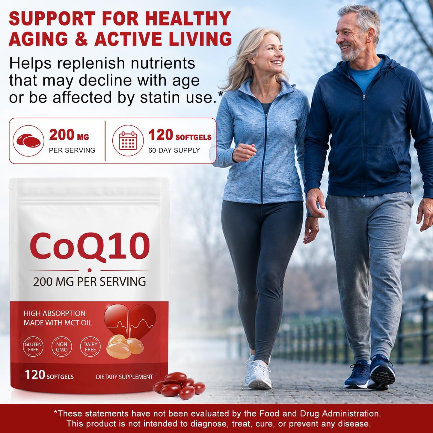 J&H Jasmine&Hyacinth CoQ10 200mg Softgels 120 Count