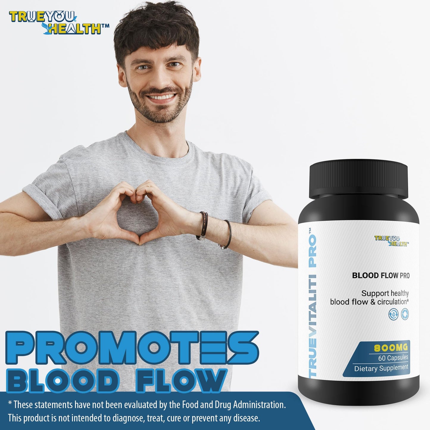 True You Health True Vitaliti Pro Blood Flow Pro L-Arginine Capsule, 60 Count