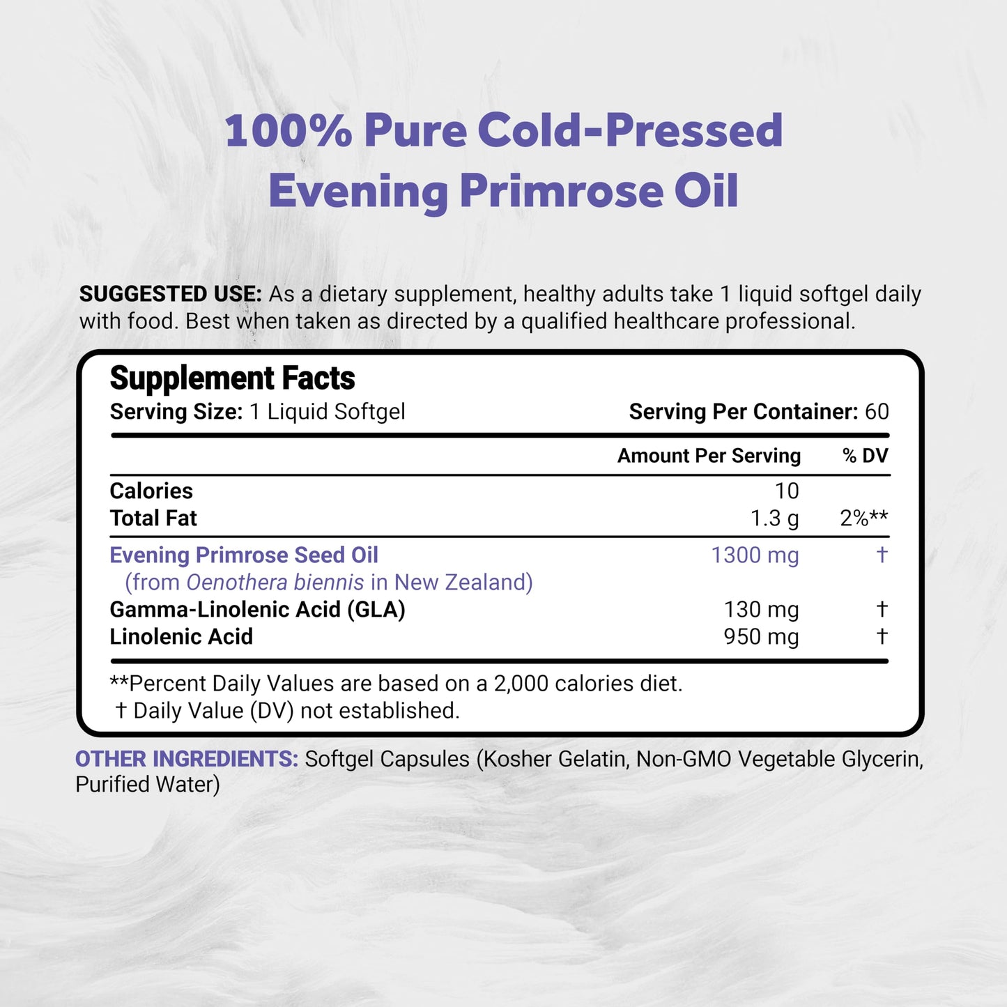 Naturalis Evening Primrose Oil 1300mg Softgels 60