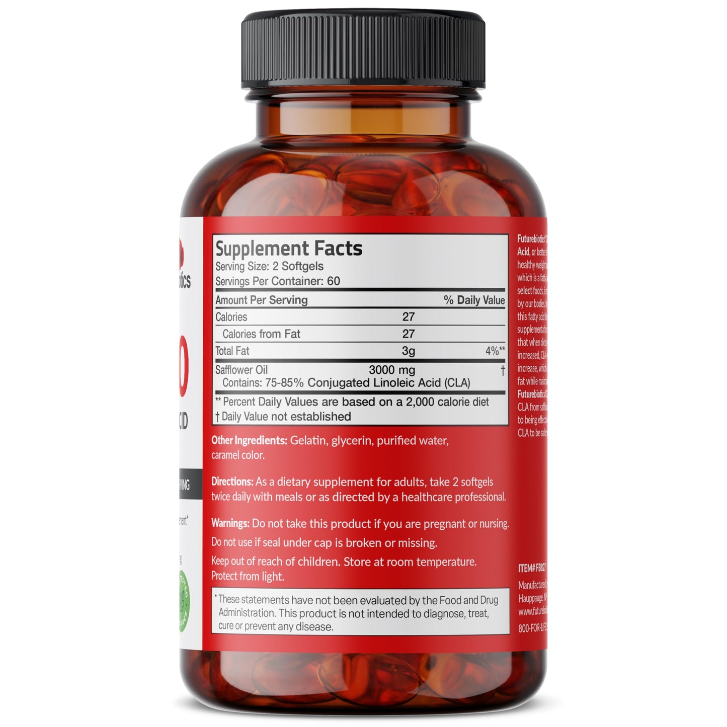 Futurebiotics CLA 3000 Extra High Potency Softgels 120