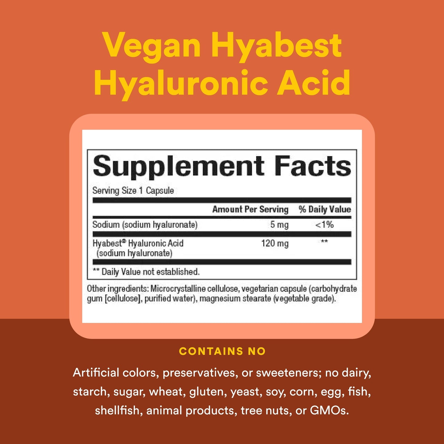 Natural Factors Hyabest Hyaluronic Acid Capsule, 60 Vegetarian Capsules