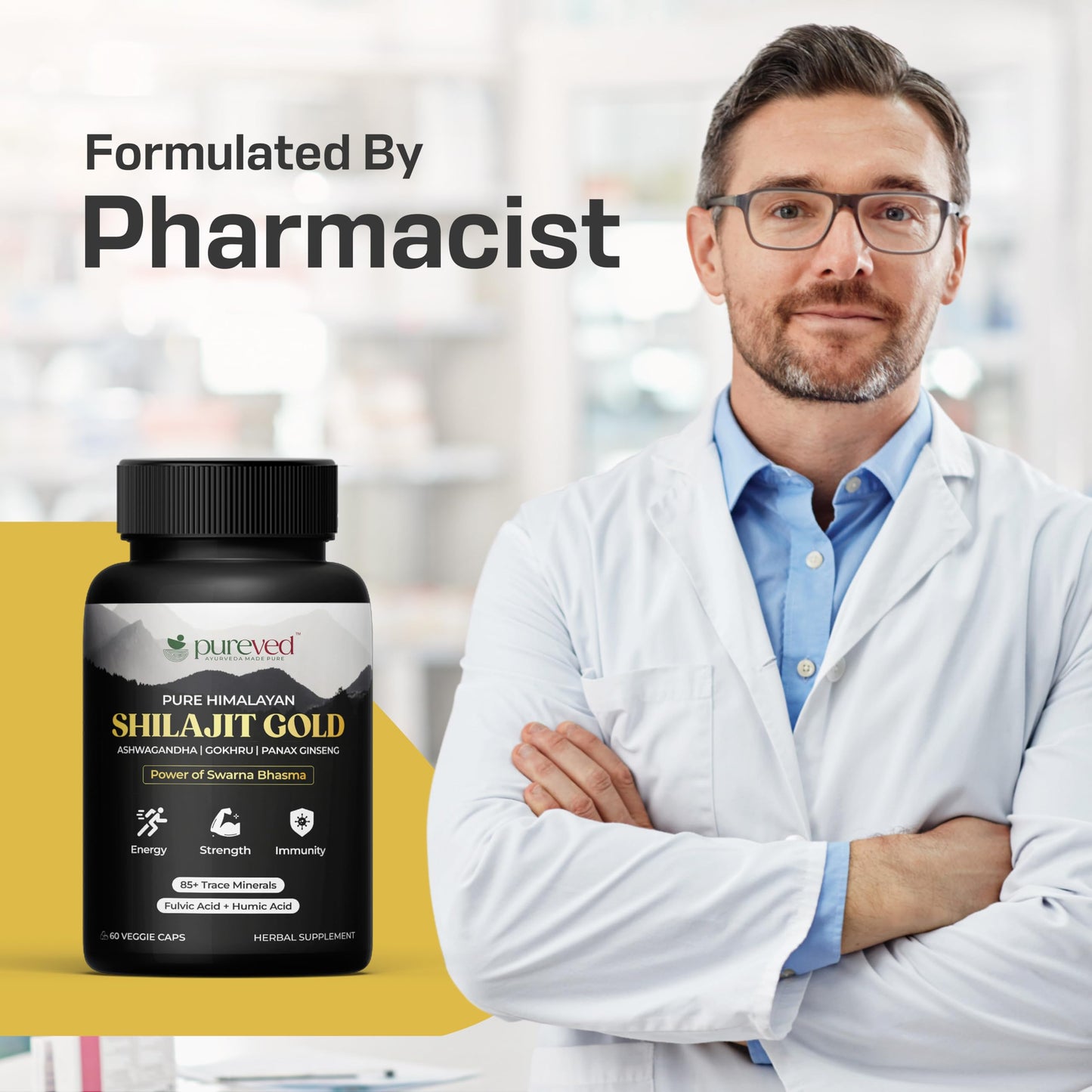 Pureved Himalayan Shilajit Gold Capsules 60 Count