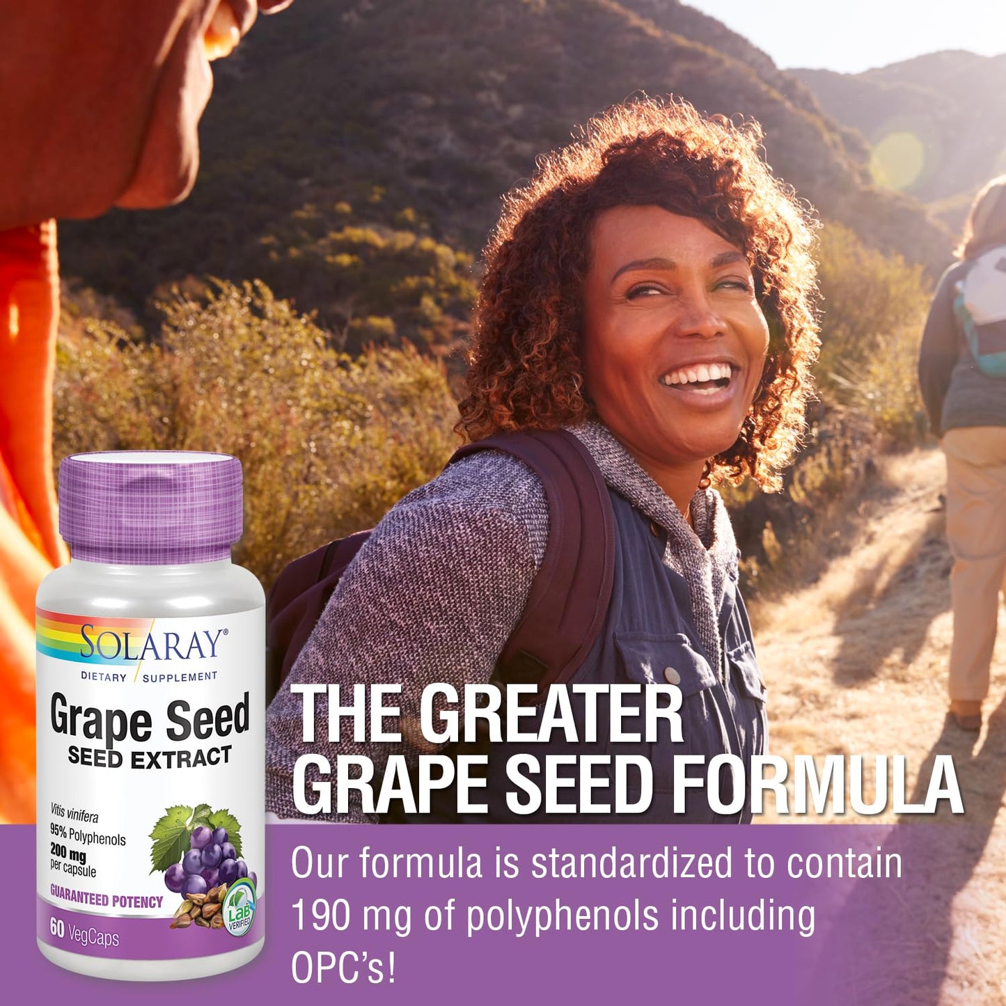 Solaray Grape Seed Extract 200 mg Plus Bioflavonoid Complex Capsules, 60 Capsules