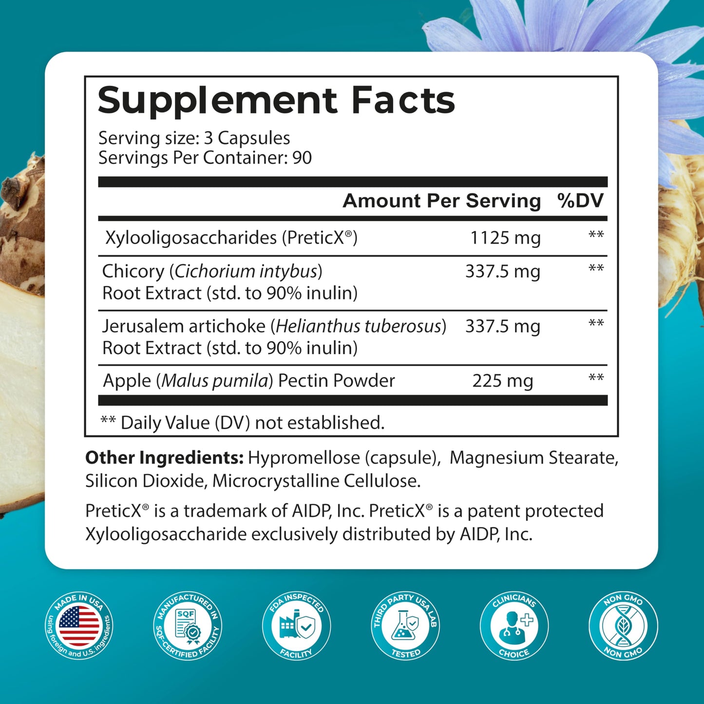 PUREHEALTH RESEARCH Improbiome Prebiotic Fiber, 90 Capsules