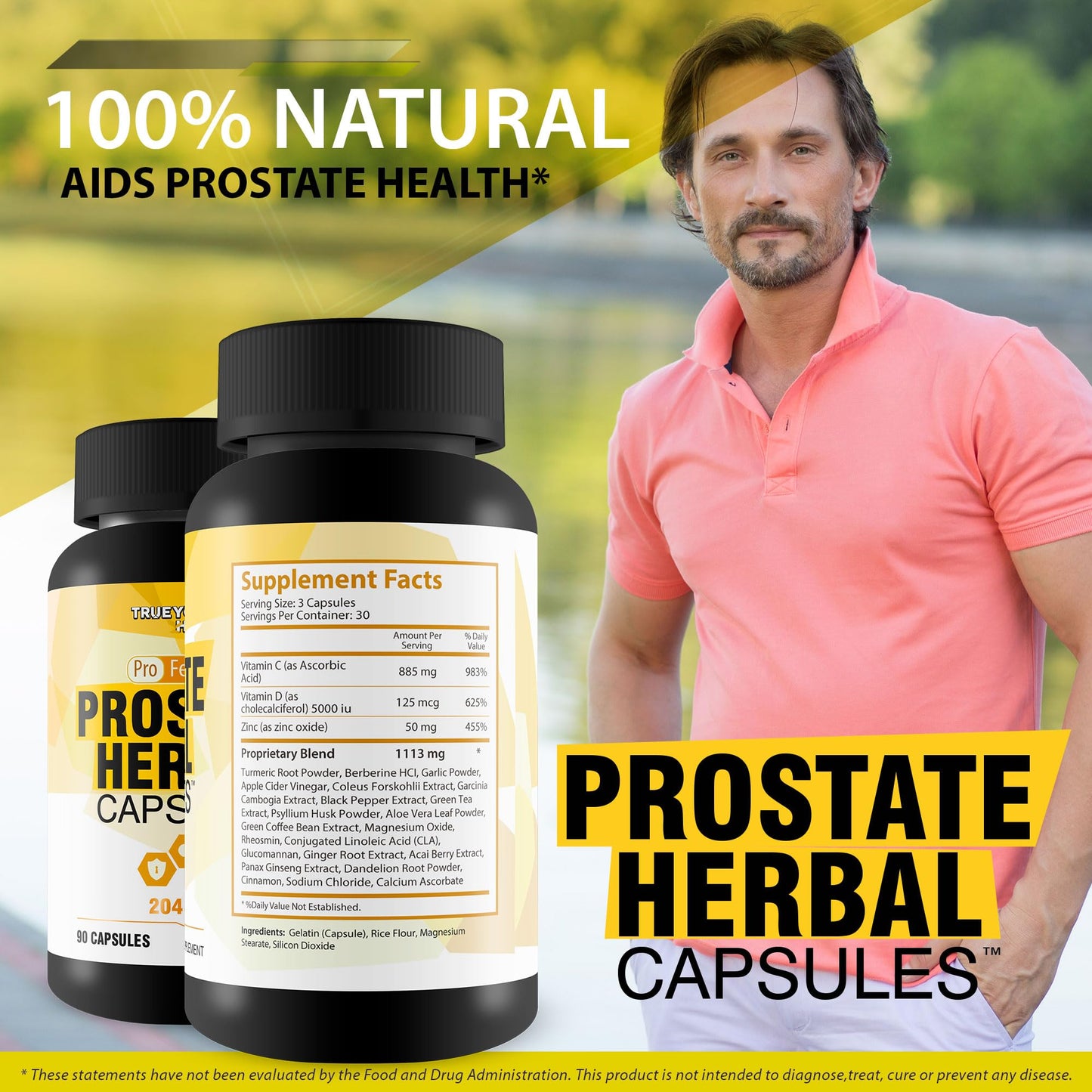 True You Health Pro Femipure Prostate Herbal Capsules, 90 Count