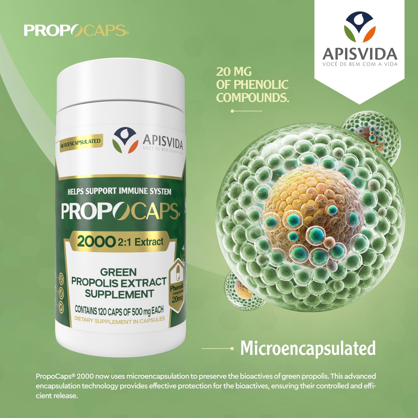 APIS VIDA Green Propolis Extract Capsules 120 Capsules
