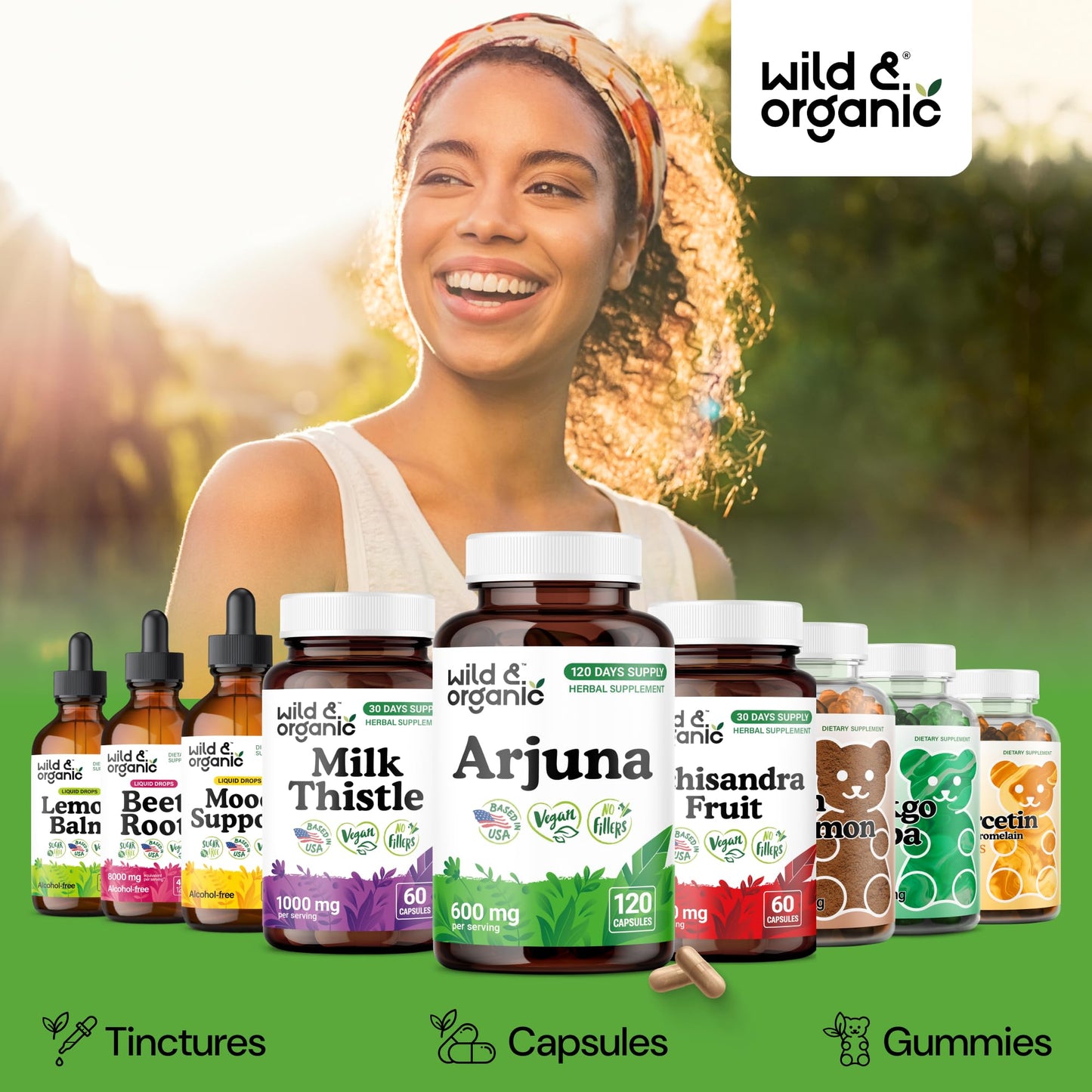 Wild & Organic Arjuna Bark Capsules 120 Count