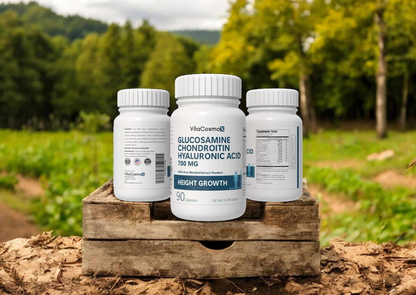 VitaCosmoX Glucosamine Chondroitin Complex Vegetarian Capsules, 90 Count