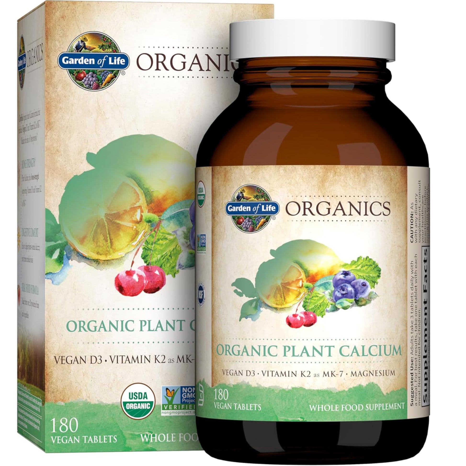 Garden of Life Organics Plant Calcium Supplement Tablet 180