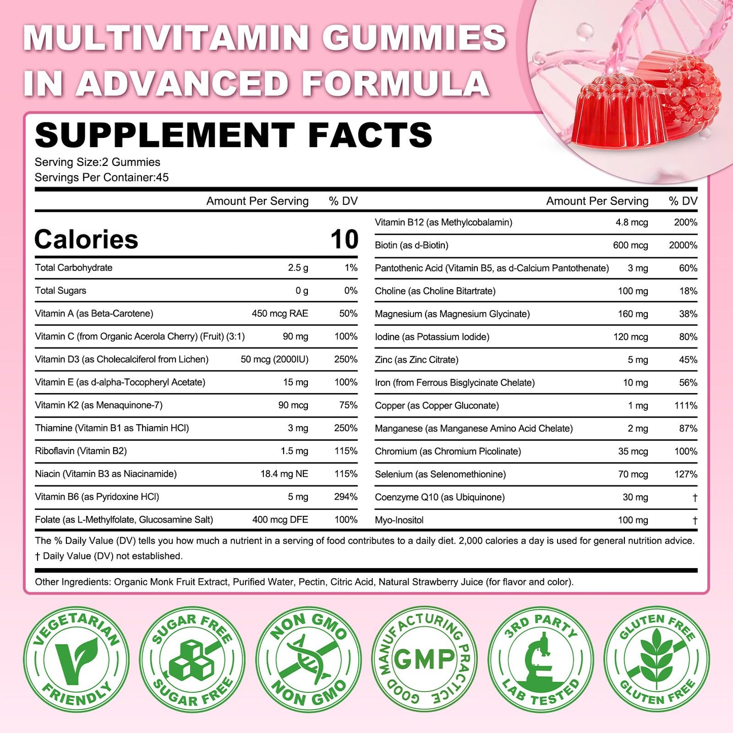 Sijigood Methylated Multivitamin Gummies for Women, 180 Count