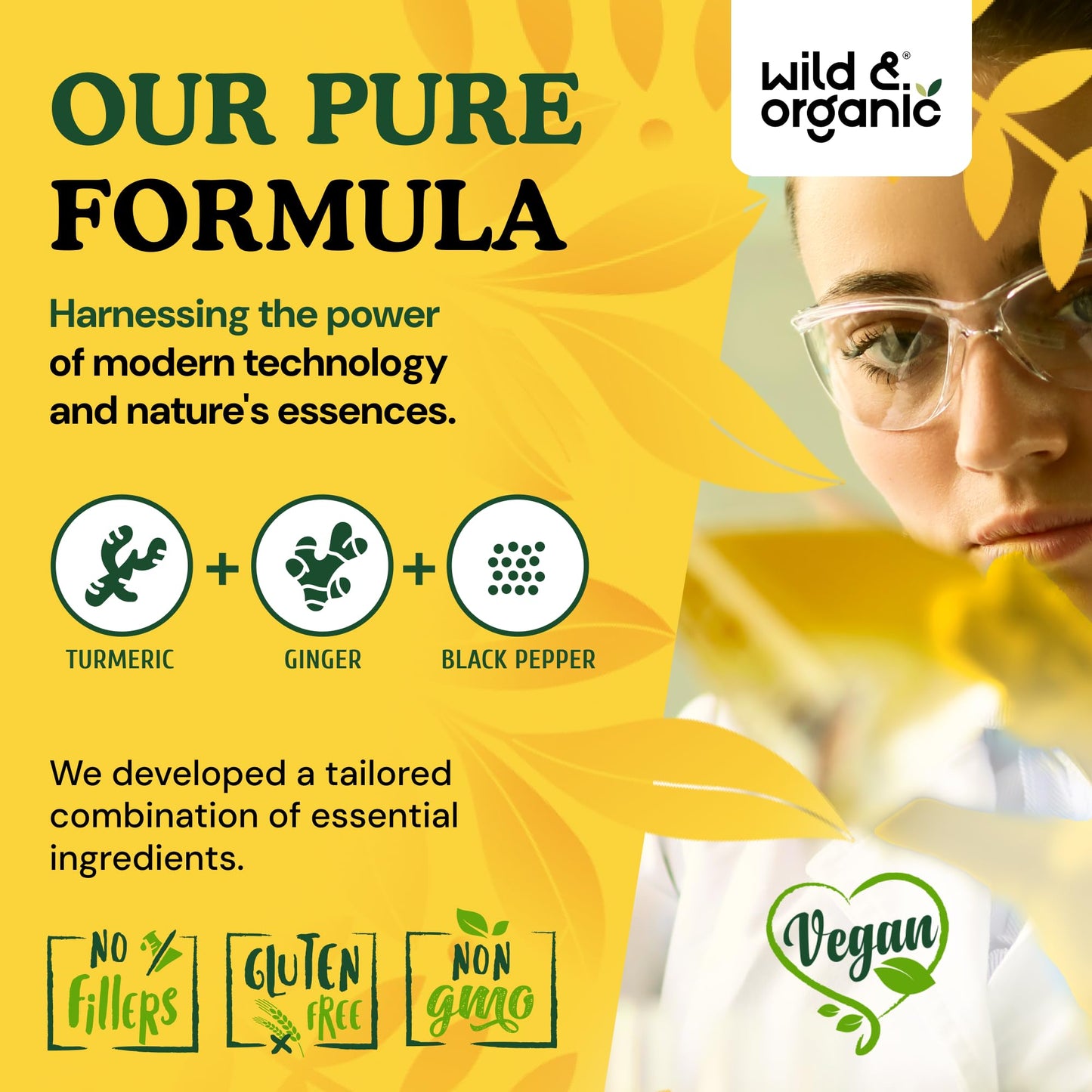 Wild & Organic Turmeric and Ginger Capsules 120 Count