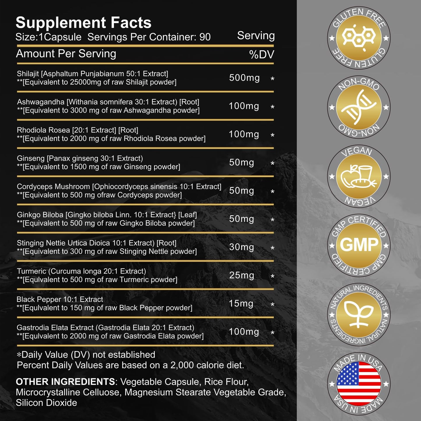 NICMIN Pure Shilajit Supplement Capsules 180 Capsules