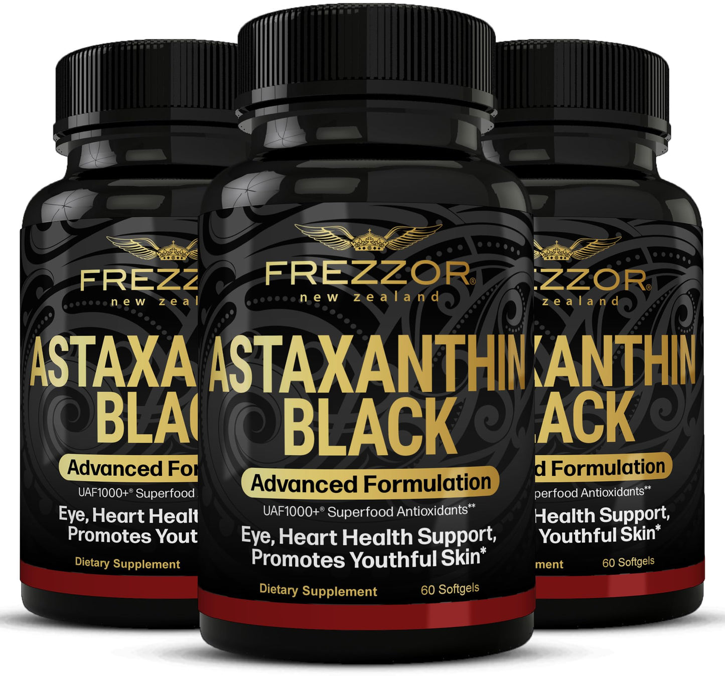 FREZZOR Astaxanthin Black with UAF1000+ Super Antioxidant Softgels 180