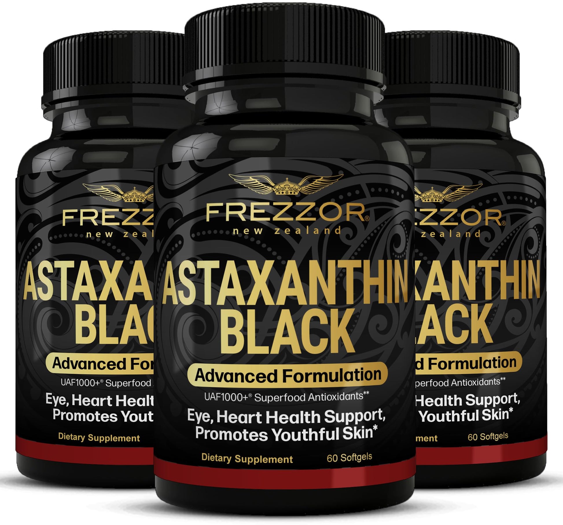 FREZZOR Astaxanthin Black with UAF1000+ Super Antioxidant Softgels 180