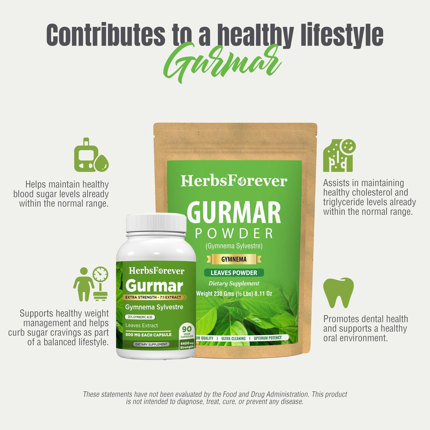 Herbsforever Gurmar Gymnema Sylvestre Capsules 90 Capsules