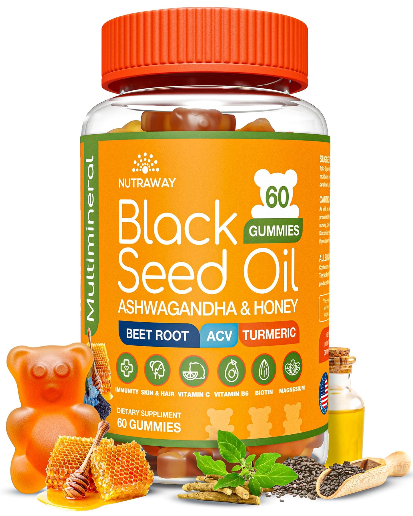 NUTRAWAY LABS Black Seed Oil Gummies, 60 Gummies