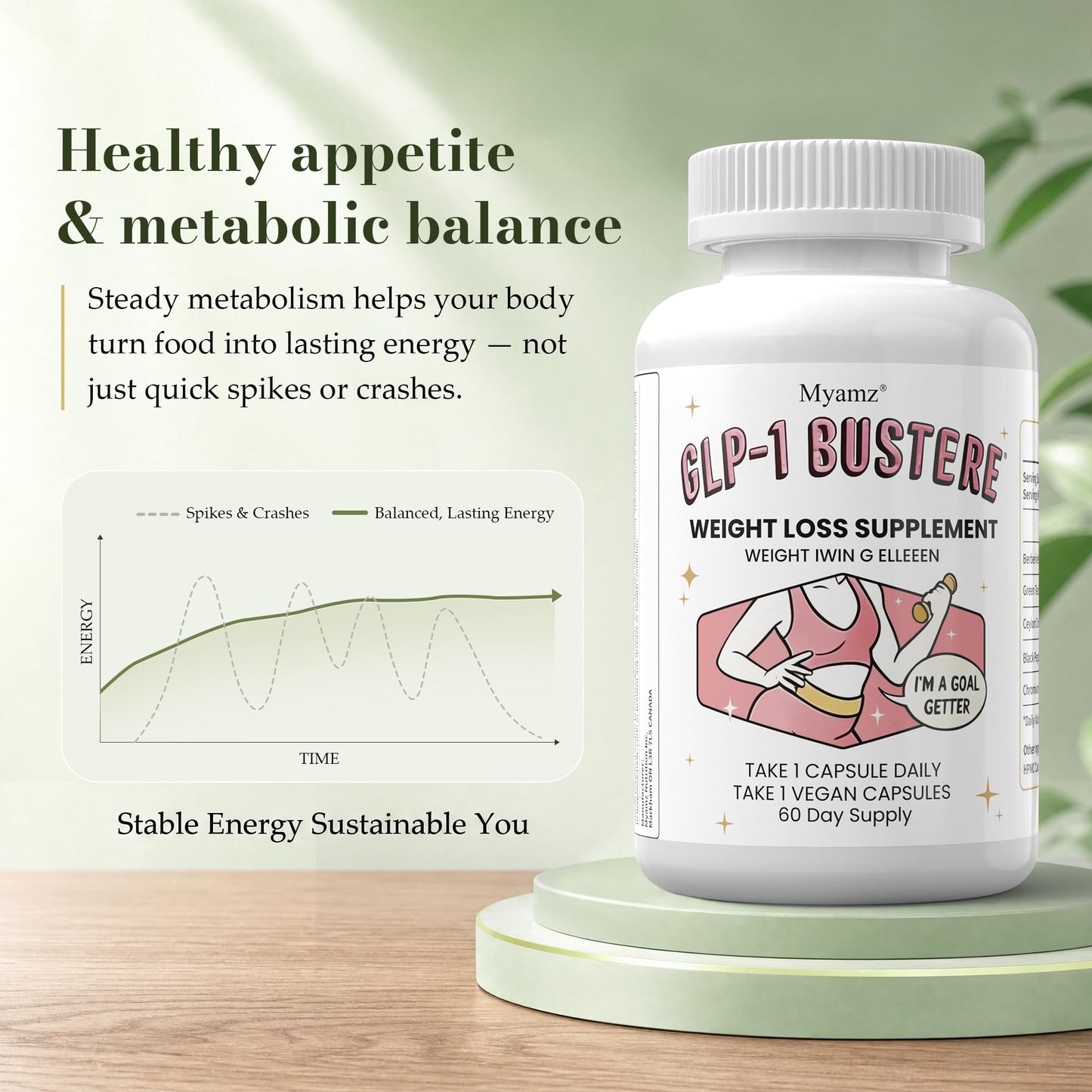Myamz Metabolism Boost Fat Burning Capsule for Women 60 Count
