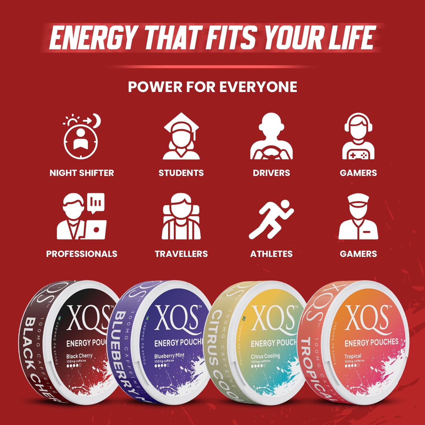 XQS Functional Energy Caplets Variety Pack, 4 Count