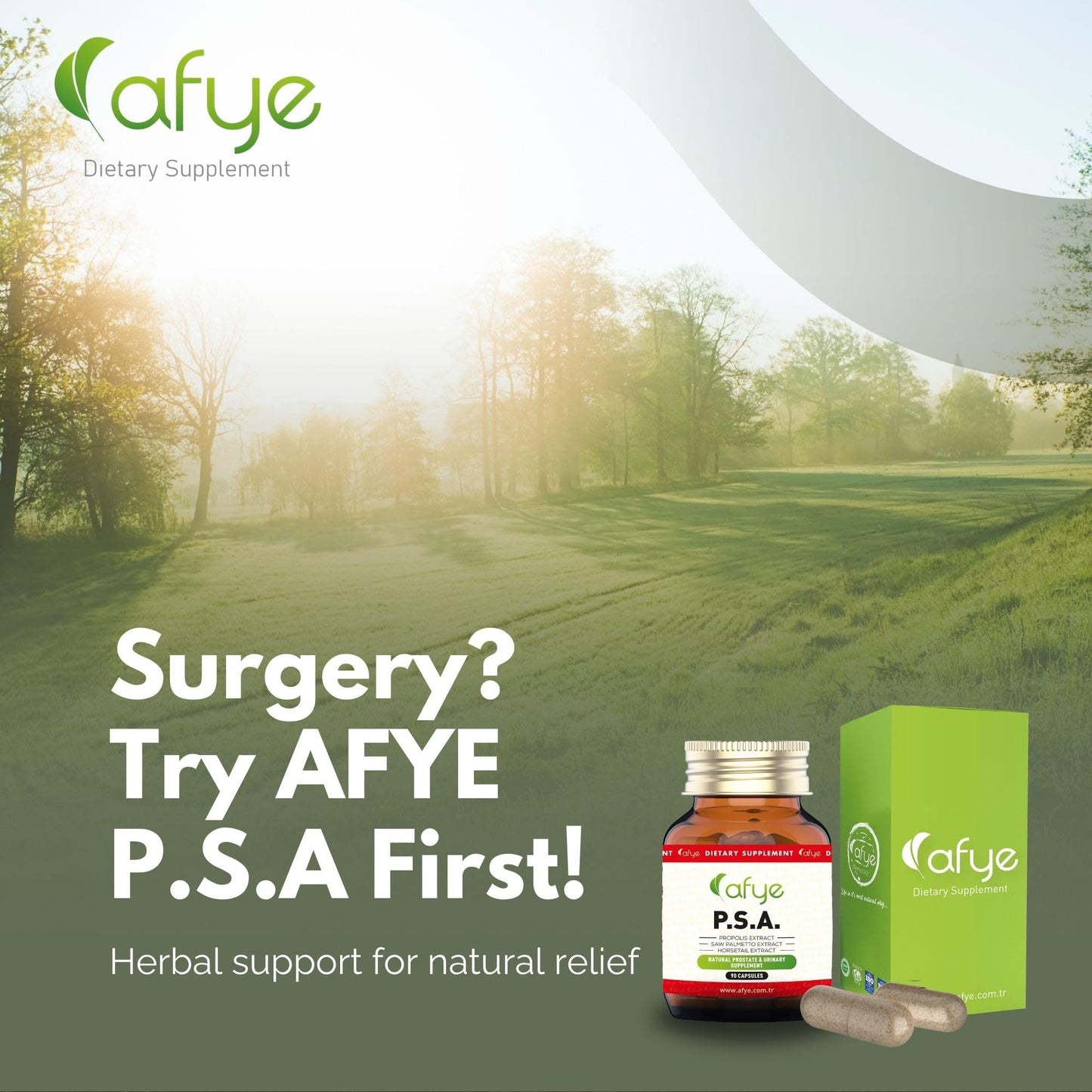 afye Saw Palmetto Prostate Supplement for Men with Propolis Extract & Horsetail, Capsules, 90 Count