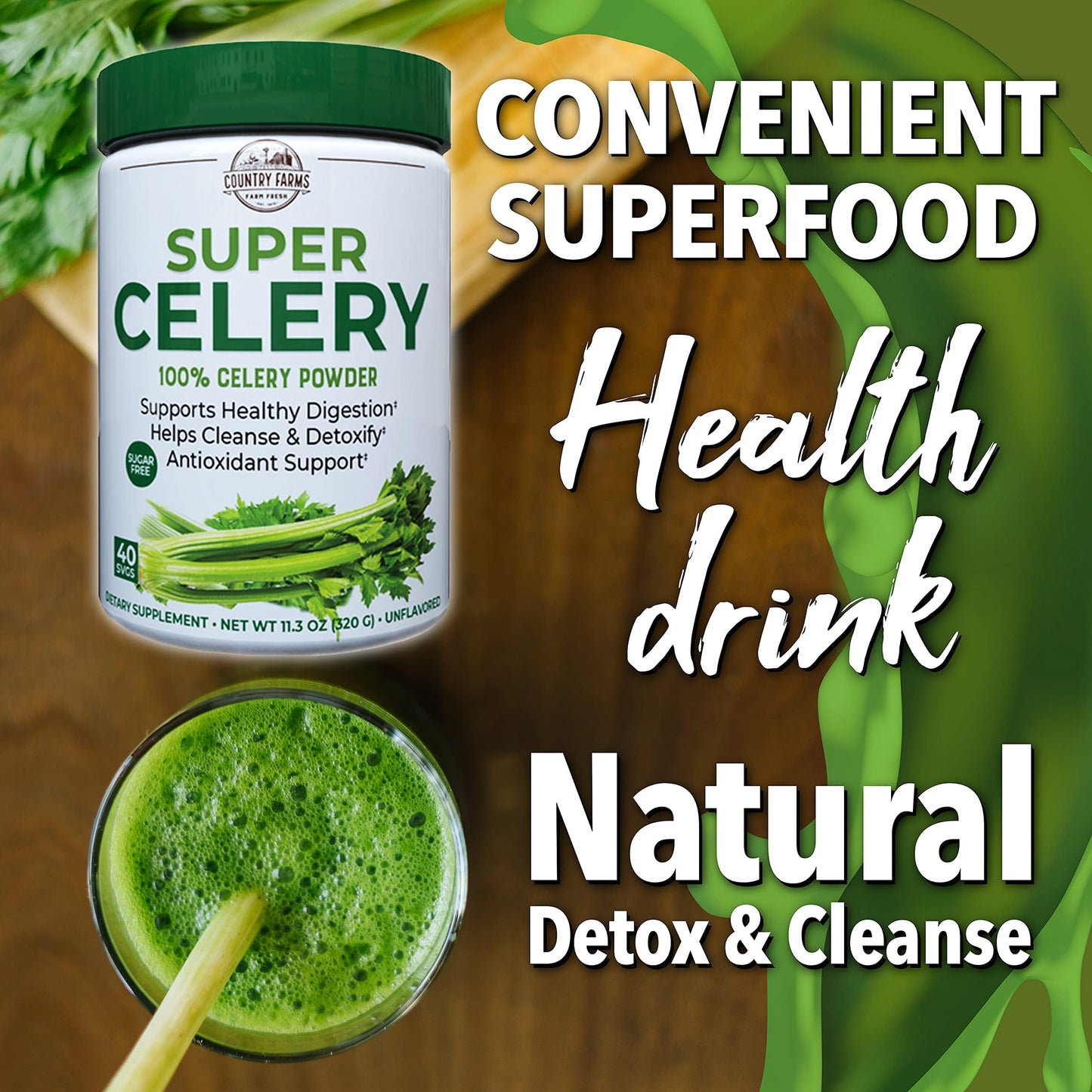 Country Farms Super Celery Powder, Powder, 1 Count