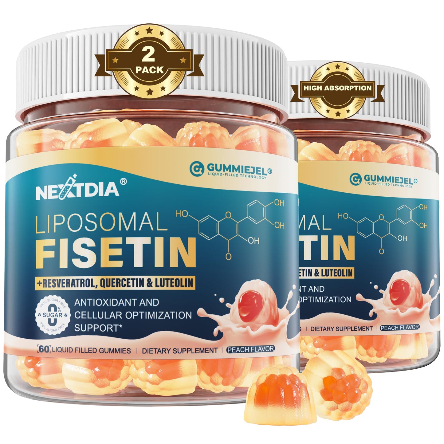 Nextdia Liposomal Fisetin Complex Gummies, 120 Gummies